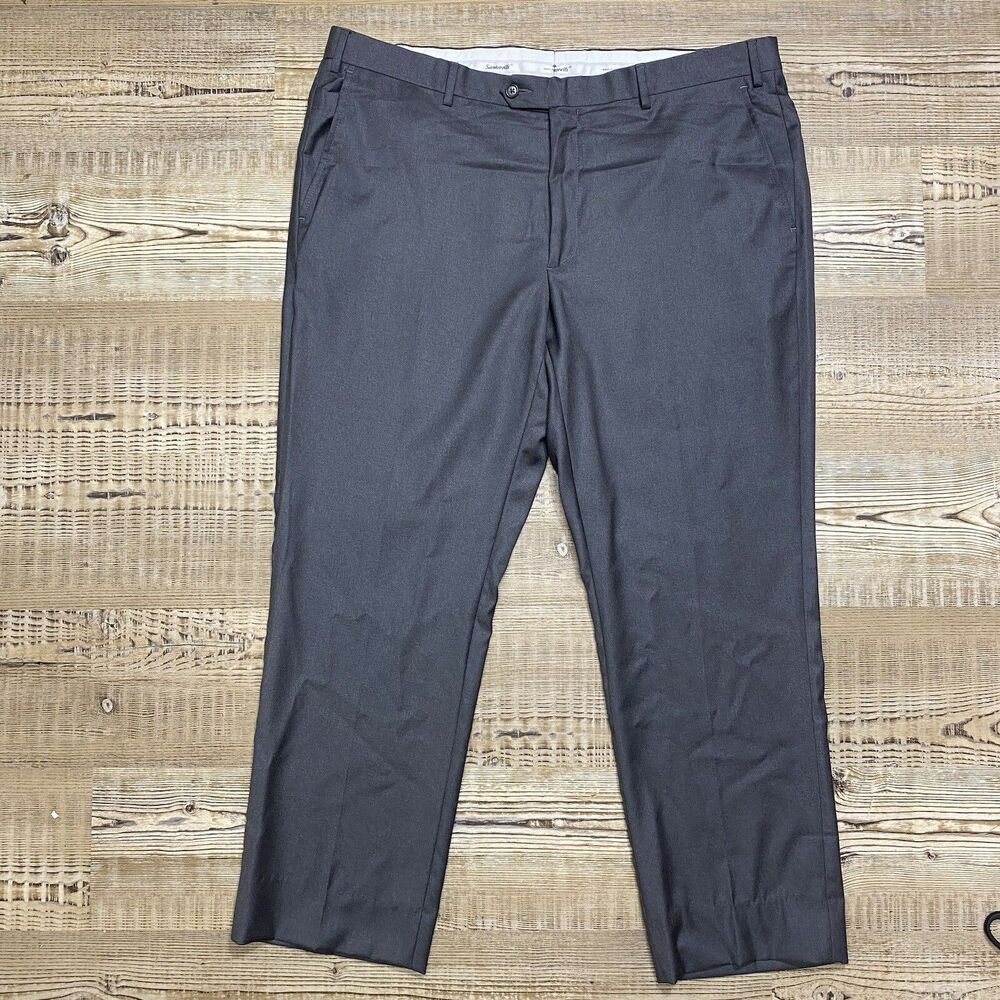 Santorelli Roma Pants Size 42 Charcoal Gray Loro Piana Wool 110 Made In Italy